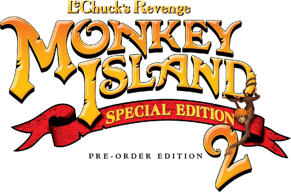 Monkey Island 2 Lechucks Revenge Logo Png File (black, gold)