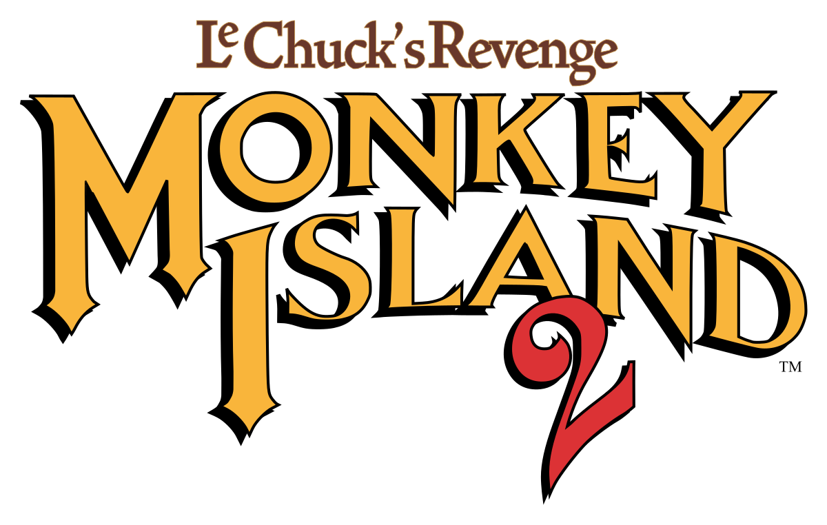 Monkey Island 2 Lechucks Revenge Logo Png Image (black, orange, gold)