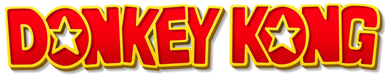 Donkey Kong Logo Png Image (black, white, red)