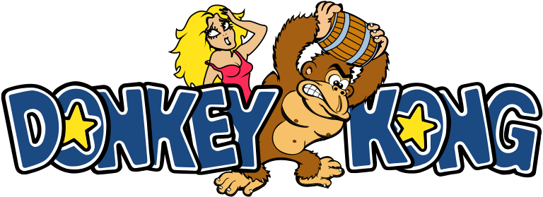 Donkey Kong Logo Png Pic (black, chocolate, gold, teal)