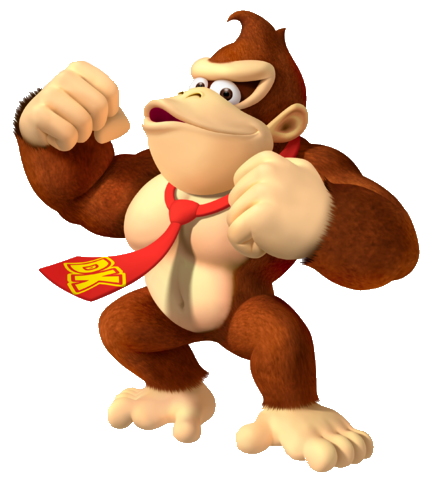 Donkey Kong Transparent Background (black, pink, maroon)