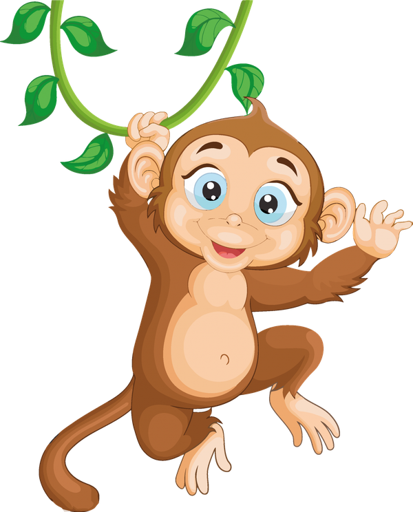 Monkey Png (olive, pink, chocolate, black)