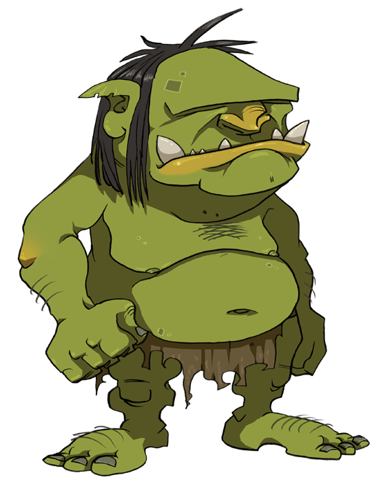 Monster Ogre Png Clipart (white, gray, olive)