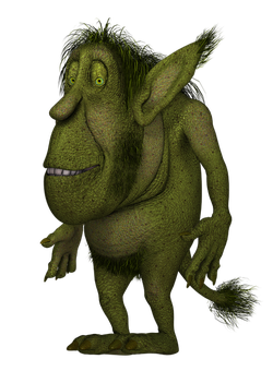 Monster Ogre Png Image (olive, black)