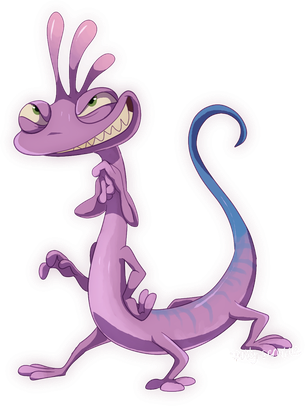 Monsters Inc Purple Lizard Png File (black, gray, plum)