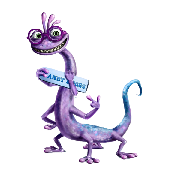 Monsters Inc Purple Lizard With Glasses Png Image (black)