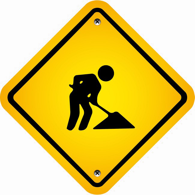 Construction Sign Png File (black, white, gold)