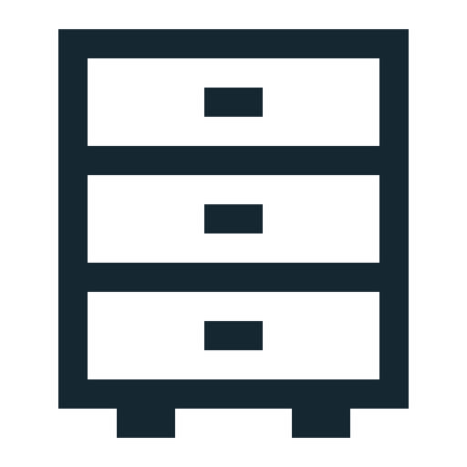 Container Cupboard Drawers Free Png Icon (black)