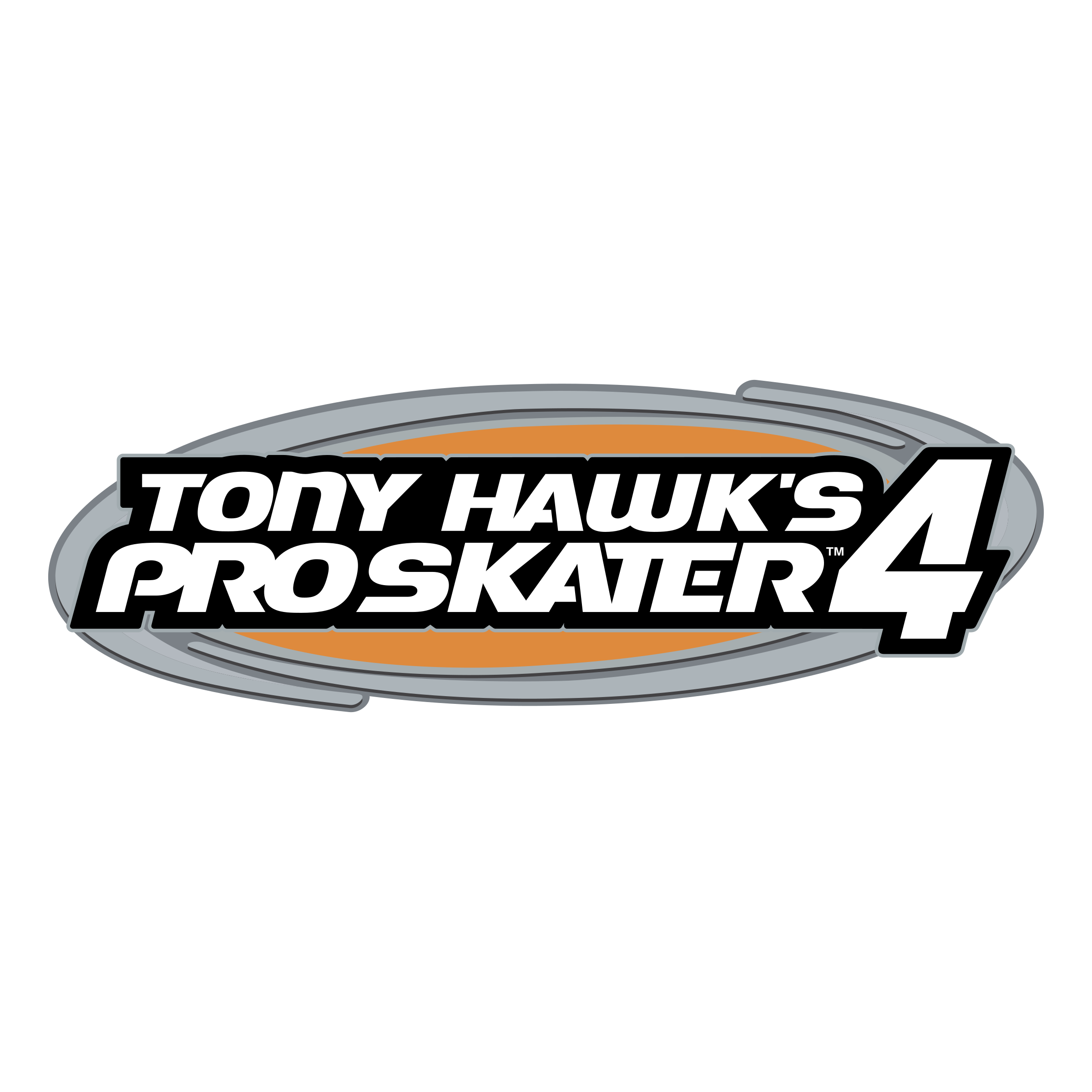 Tony Hawks Pro Skater 4 Logo Png Pic (indigo, black, salmon, white, silver)