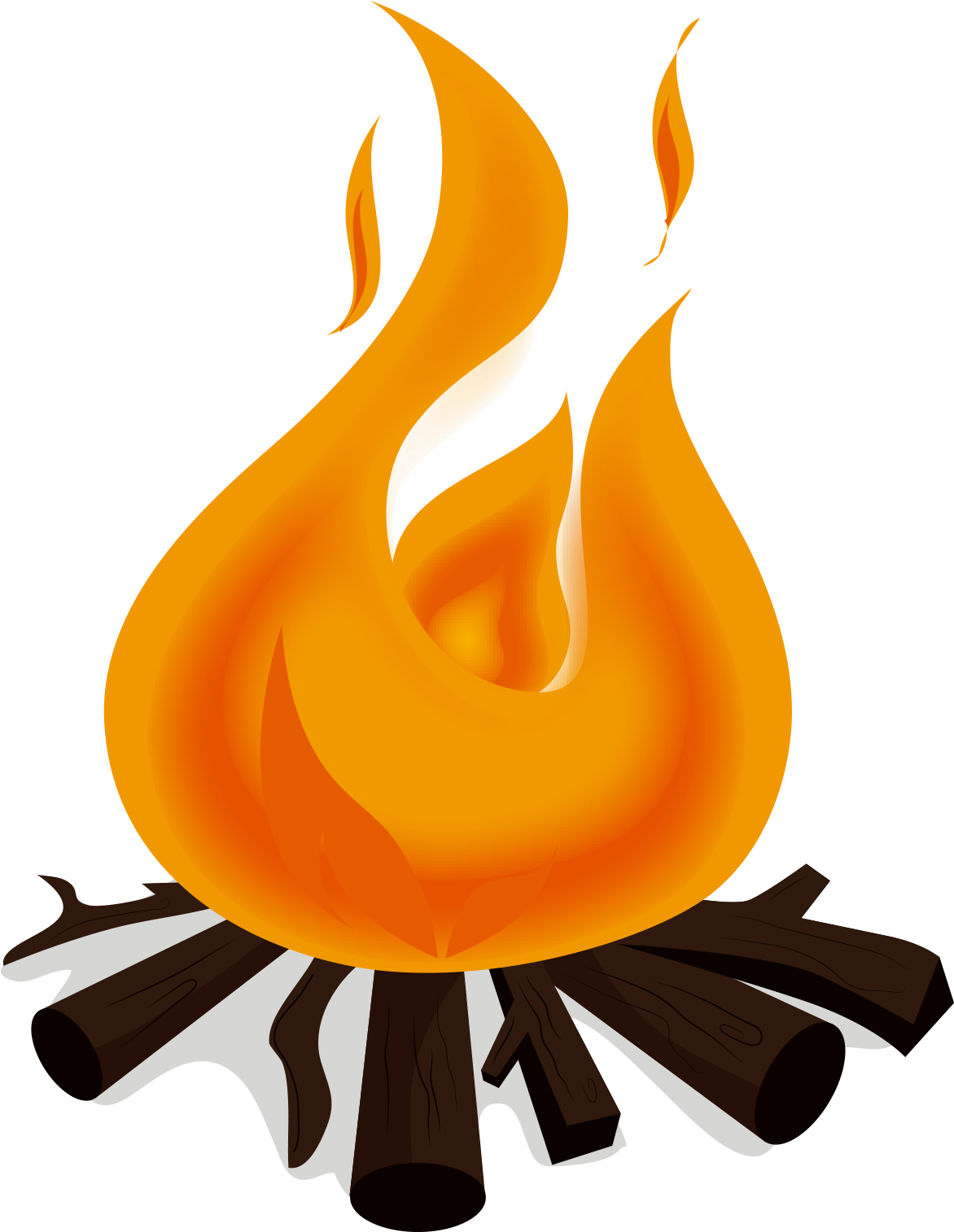 Wood Campfire Vector Png Clipart (black, chocolate, orange)