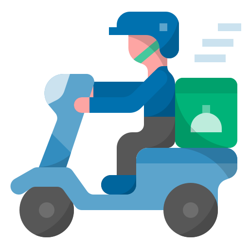 Food Delivery Scooter Png Isolated File (teal, black, gray, indigo)