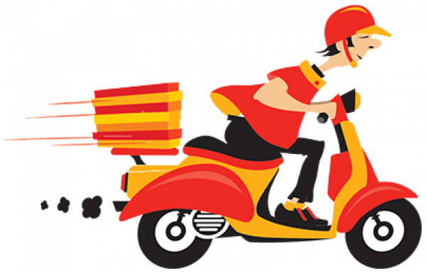 Food Delivery Scooter Png Isolated Hd Pictures (black, red, orange, white)