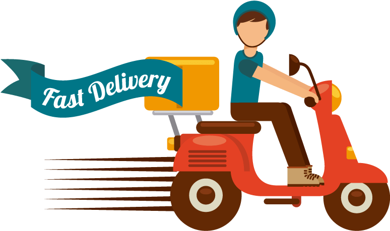 Food Delivery Scooter Png Pic (orange, teal, chocolate, black, maroon)