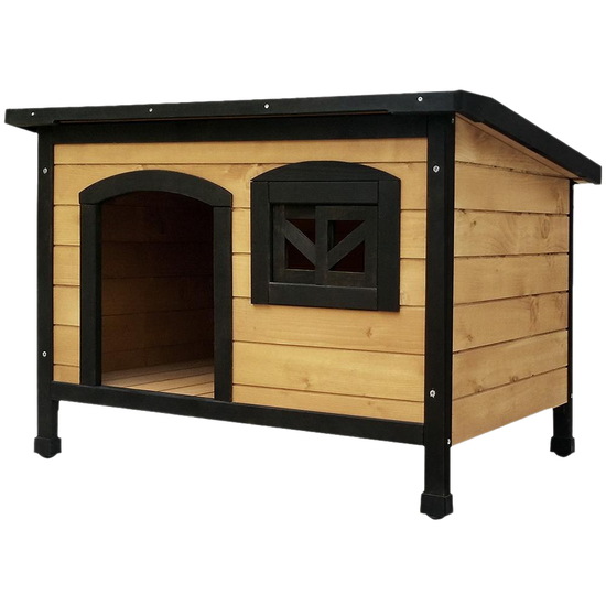 Wood Dog House Transparent Background (black)