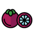 Food Fruit Vegetable Vegetarian Organic Mangosteen Icon Free Png Icon Download (purple, black)