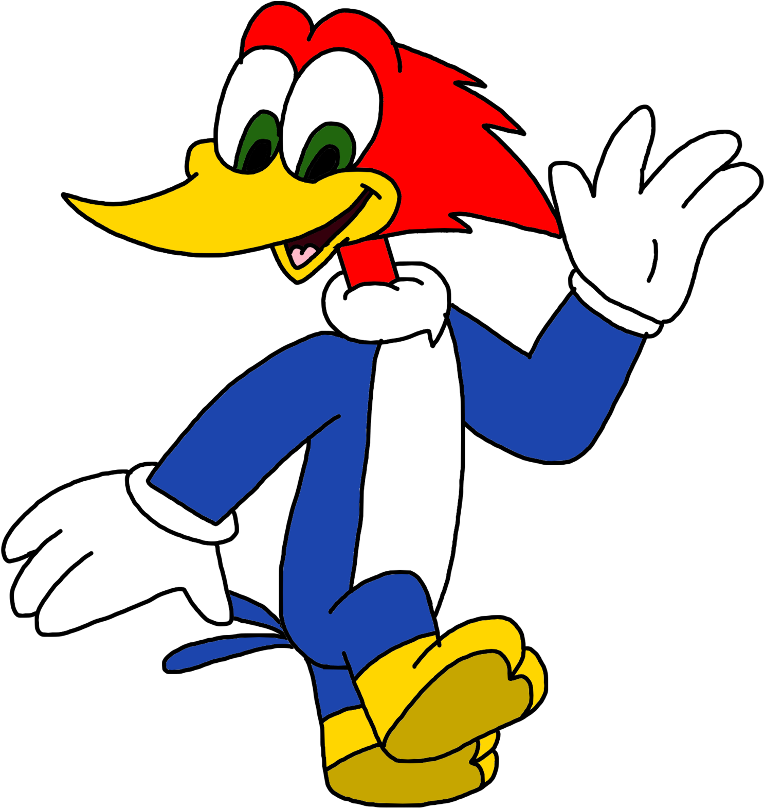 Woody Woodpecker Png Isolated Picture (red, black, white, gold, teal)