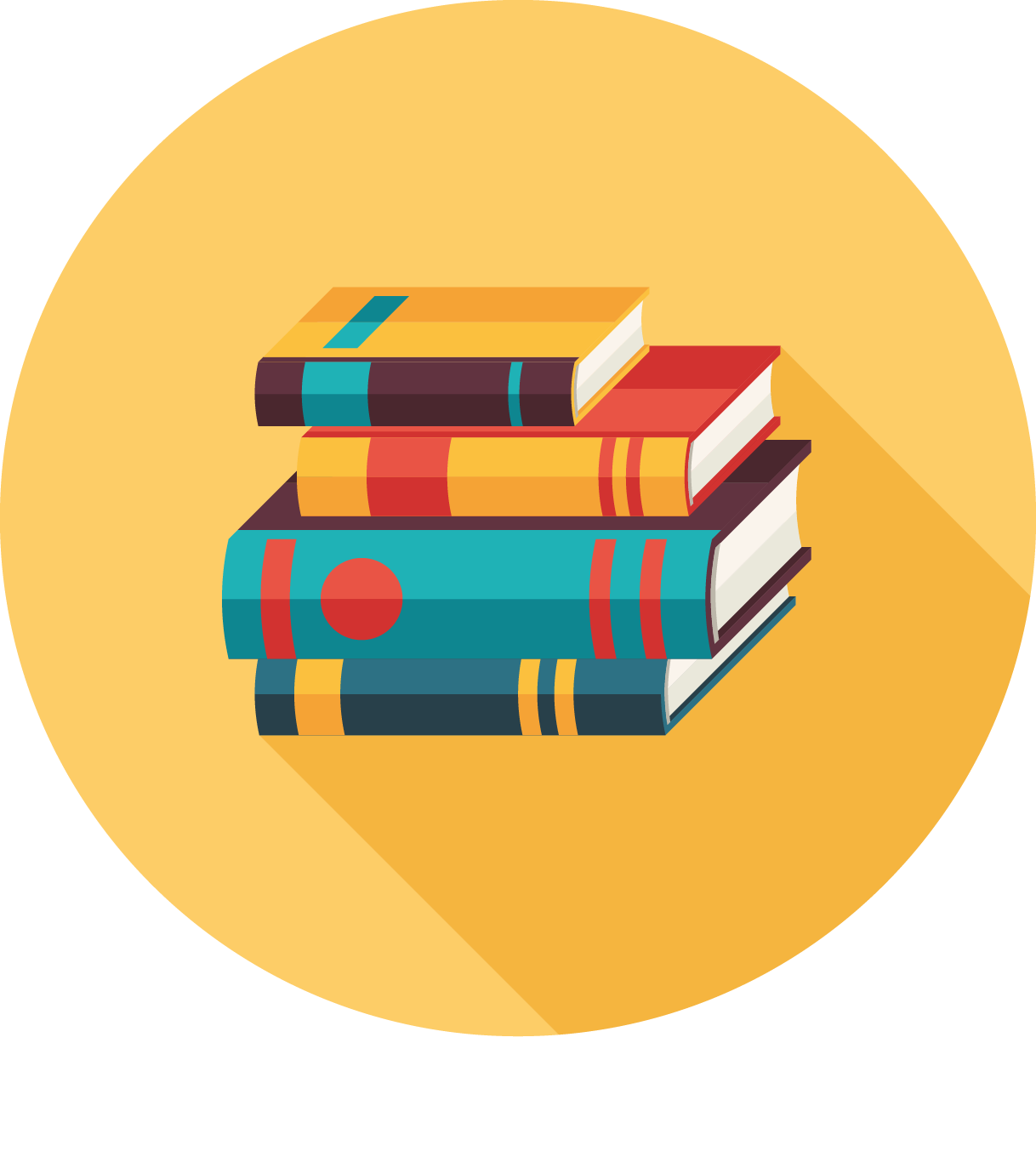 Books Free Png Image (teal, gold, orange, white, salmon)