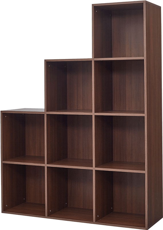 Bookshelf Modern Png Cutout (black, maroon)