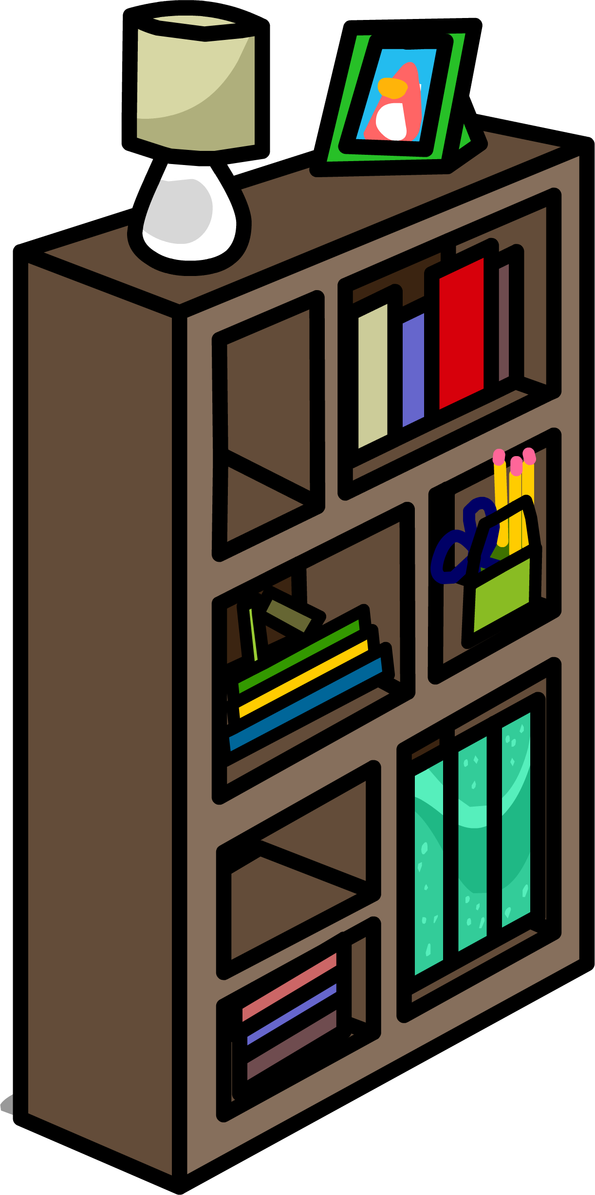 Bookshelf Modern Png Pic (maroon, black, olive, gray)