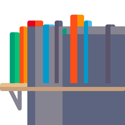 Bookshelf Png Cutout (chocolate, black, teal, gray)