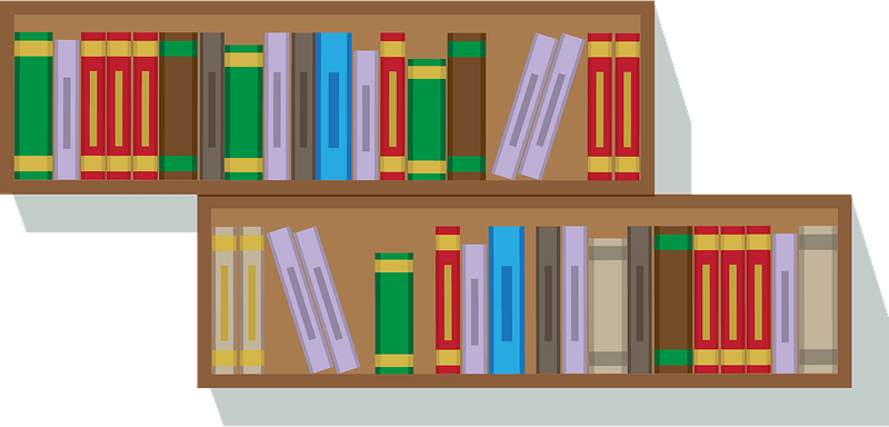 Bookshelf Wall Png File (olive, gray, silver)