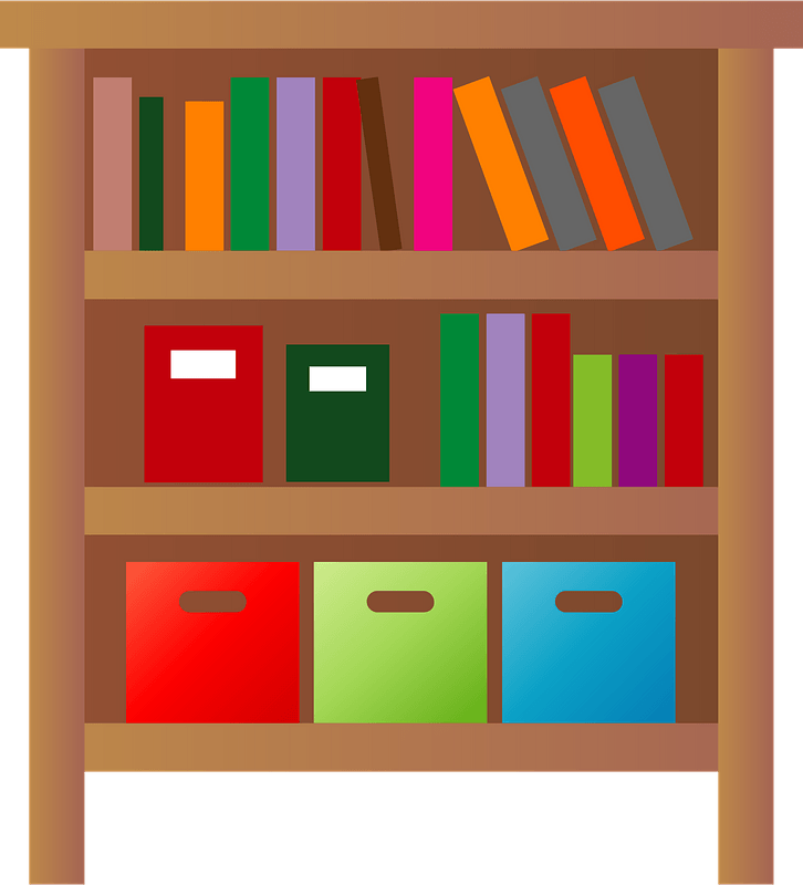 Bookshelf Wood (chocolate, gray, red)