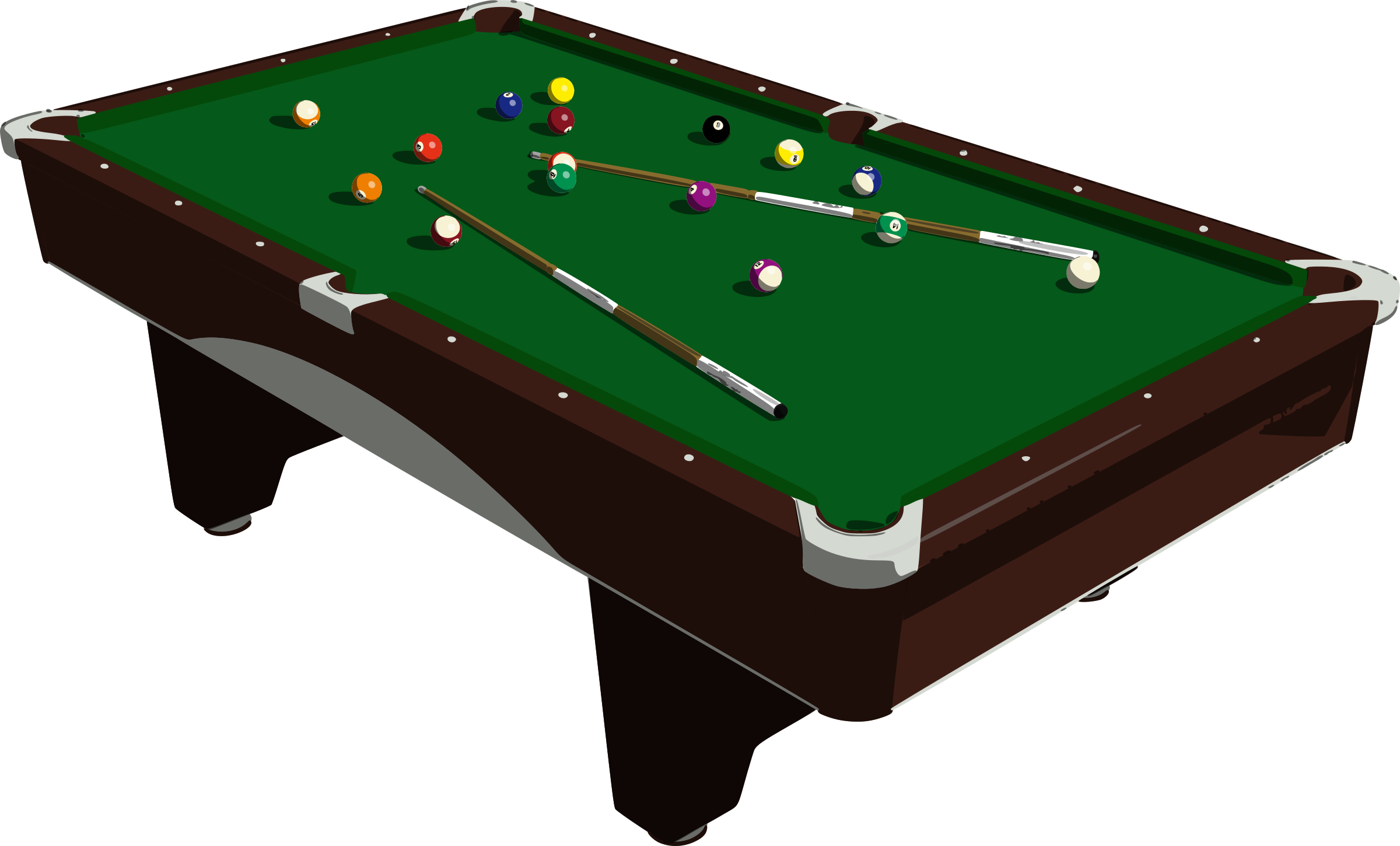 Pool Table Png Image (green, black)