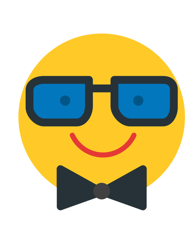 Cool Whatsapp Hipster Emoji Png Clipart (black, gold, teal)