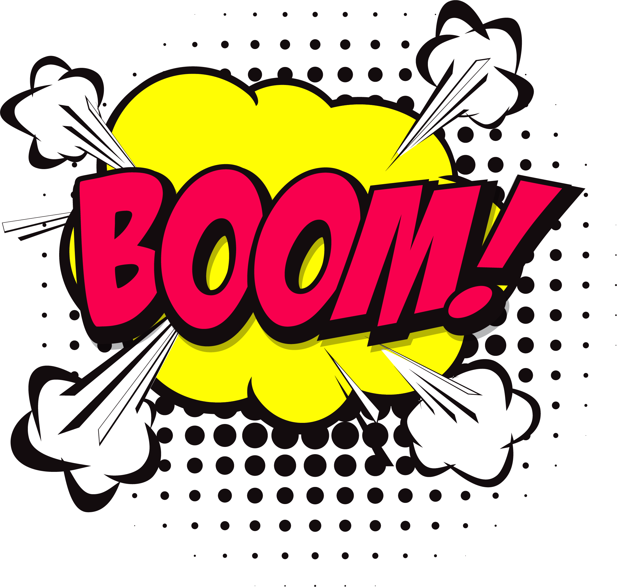 Boom Png Free Image (red, white, yellow)