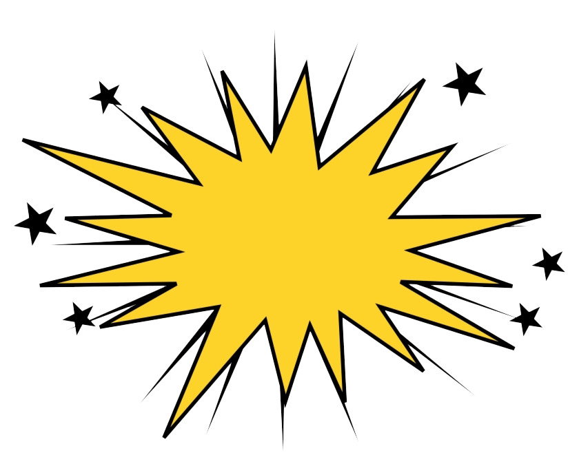 Boom Png Image (gold, black, white)