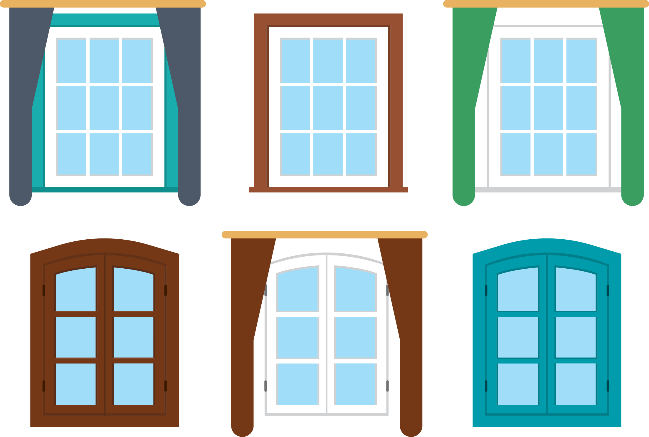 Room Window Png File (gray, maroon, mint, teal, white)