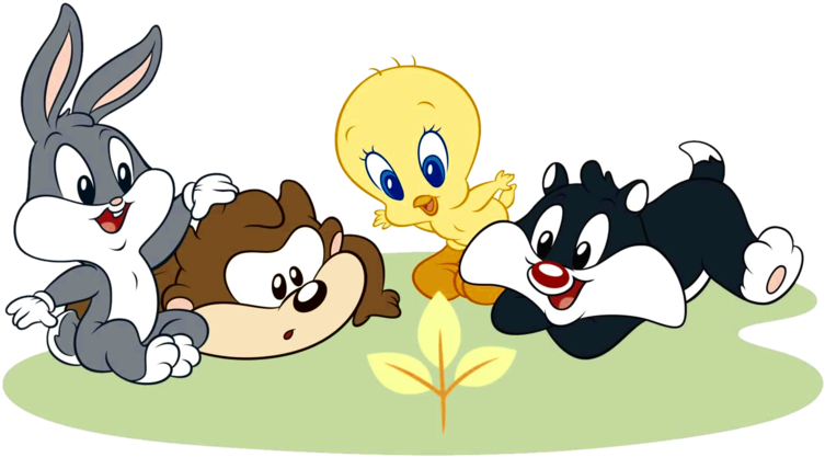 Looney Tunes Png File (pink, silver, olive, black, white)