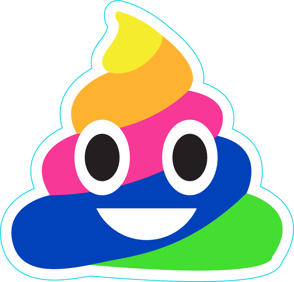 Poop Png Transparent Hd Photo (teal, orange, lime, black, white)