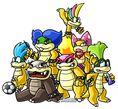 Koopalings Png Pic (maroon, beige, black, white, blue)