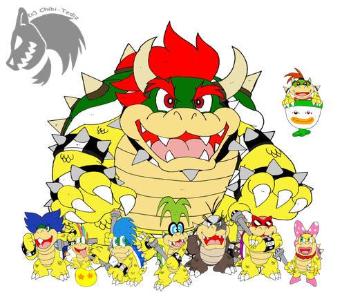 Koopalings Png Transparent Picture (gray, pink, black, white, red)