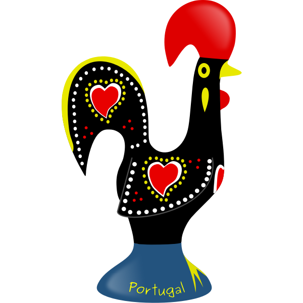 Rooster Png Isolated File (teal, red, black)