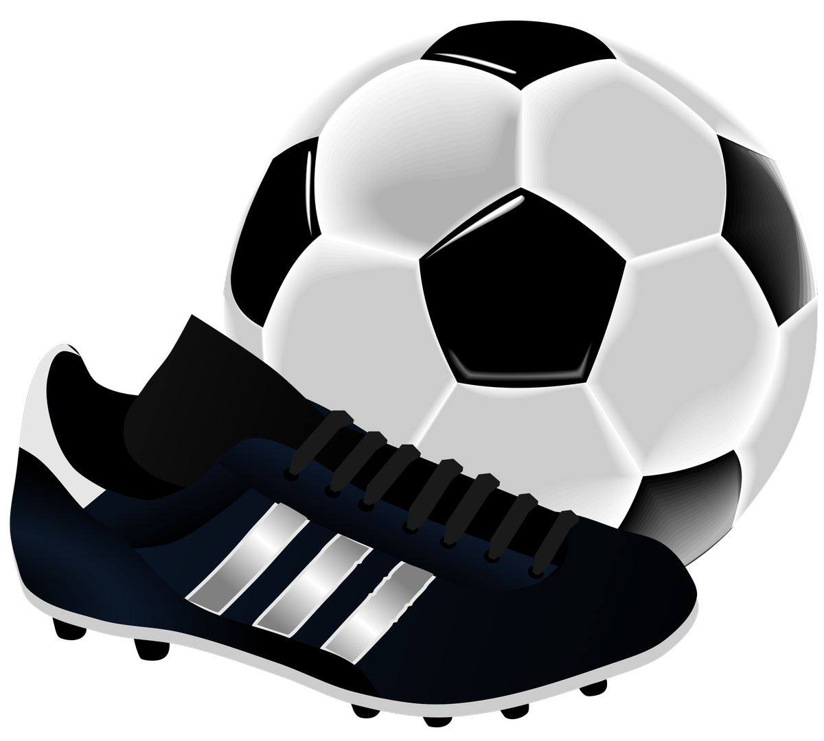 Football Boots Png File (black, silver)