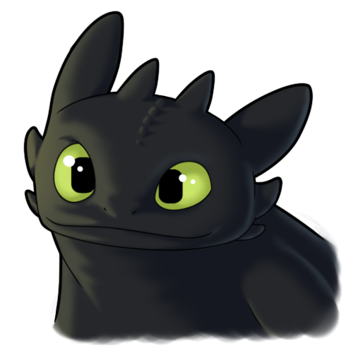 Toothless Night Fury Png File (black, white)