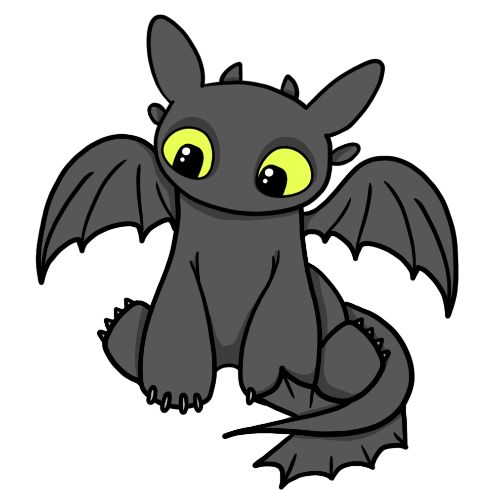 Toothless Night Fury Png Transparent Image (black, gray, white)