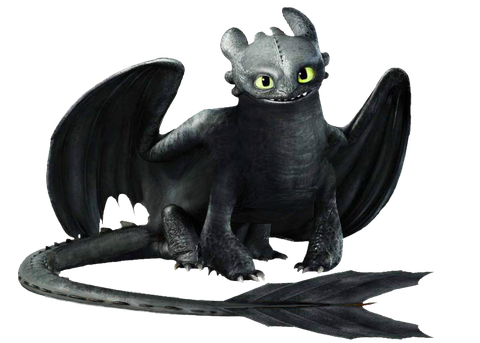 Toothless Night Fury Transparent Background (black)