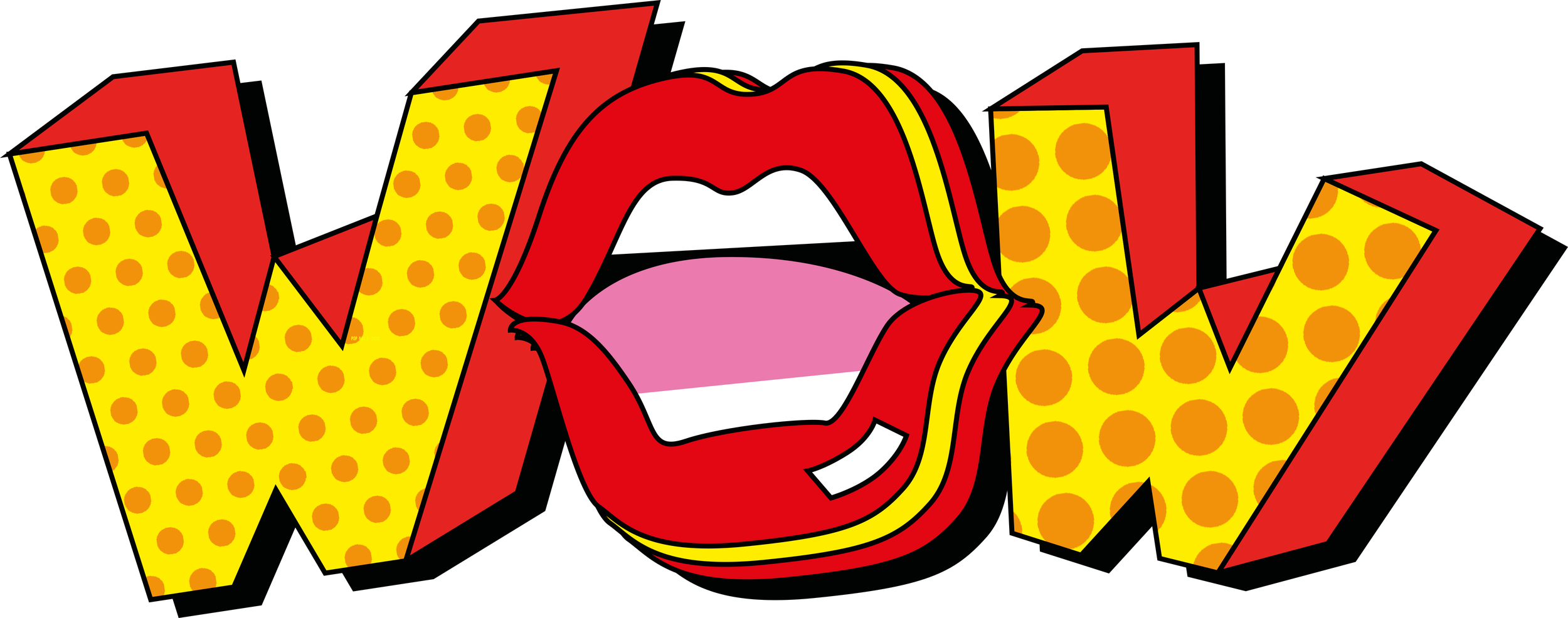 Pop Art Transparent Png (yellow, red, plum, black, white)