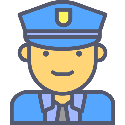 Cop Male Free Png Icon (salmon, black, greenish blue, silver, gray)