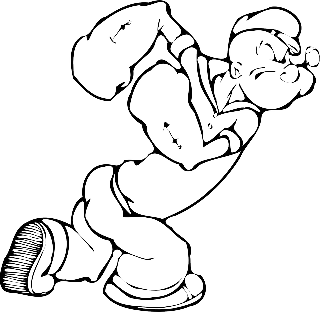 Popeye The Sailor Man Png Clipart (black)