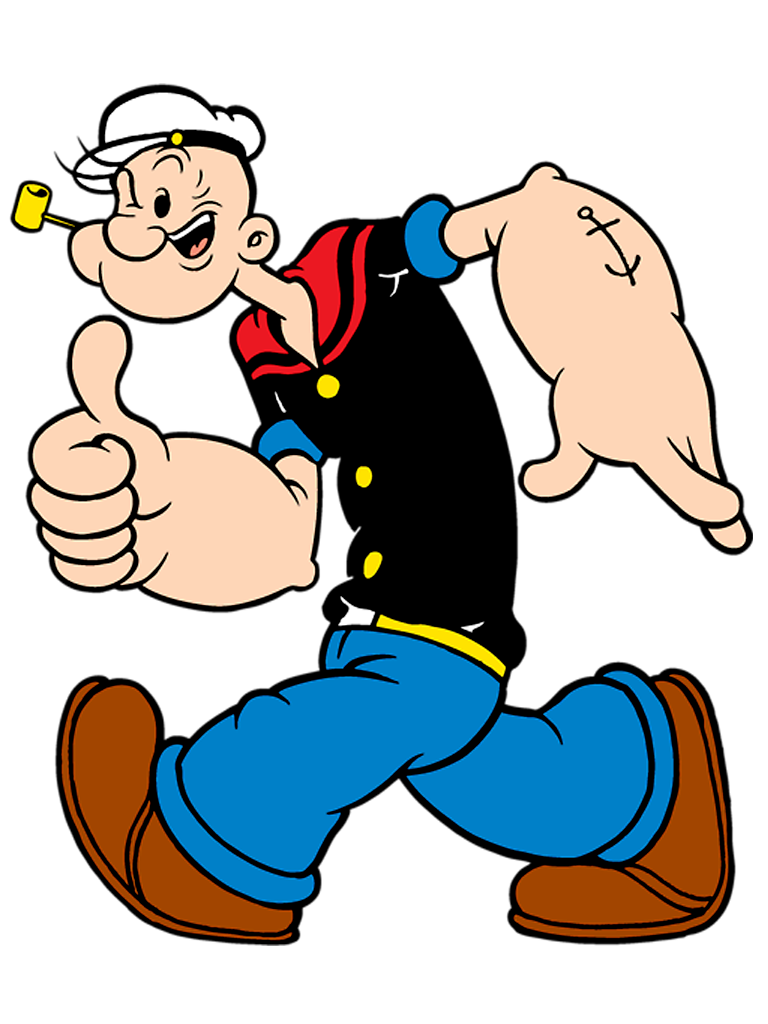 Popeye The Sailor Man Png Isolated Image (teal, black, pink, chocolate)