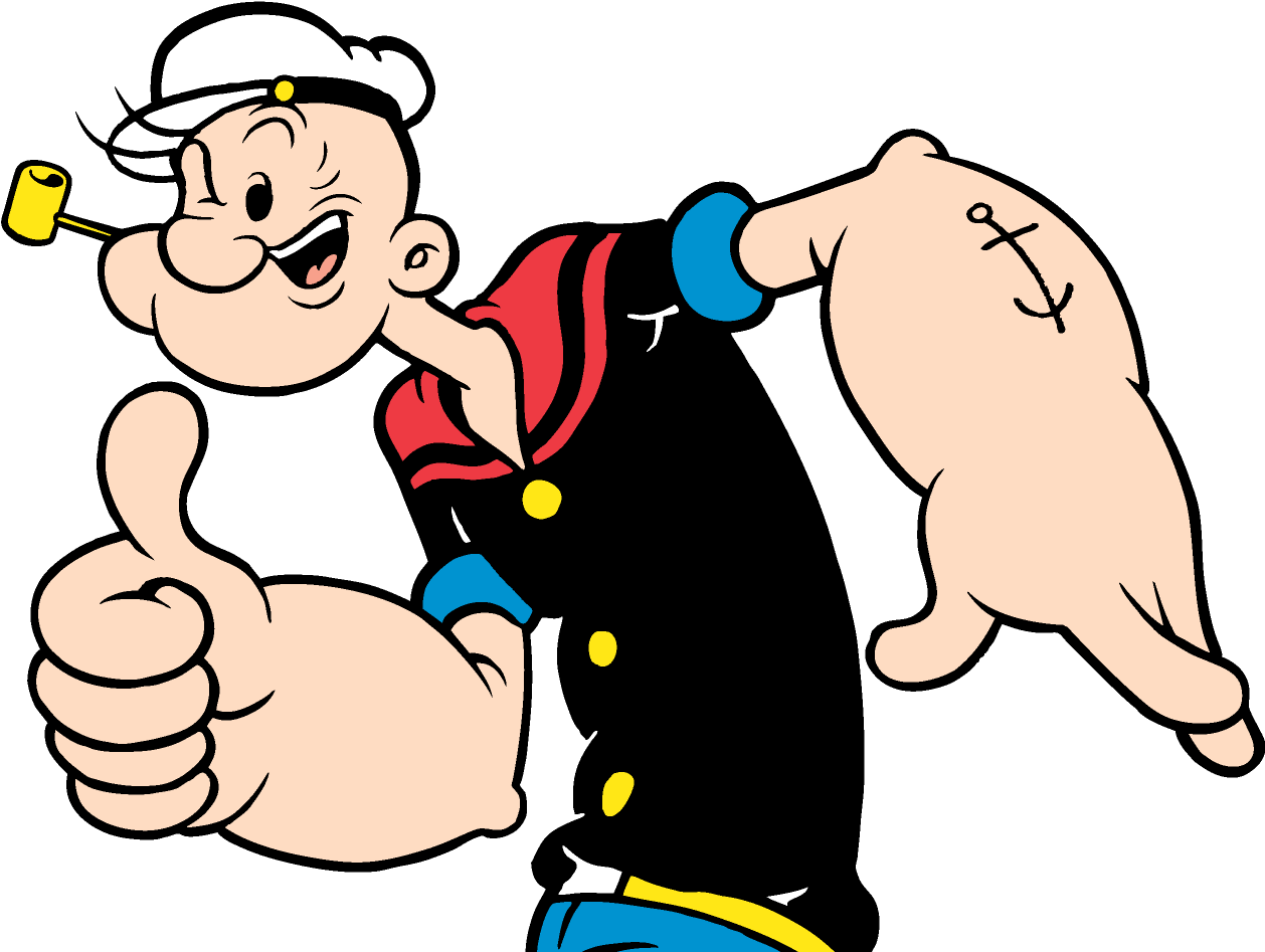 Popeye The Sailor Man Png Isolated Photo (black, pink, beige, white)