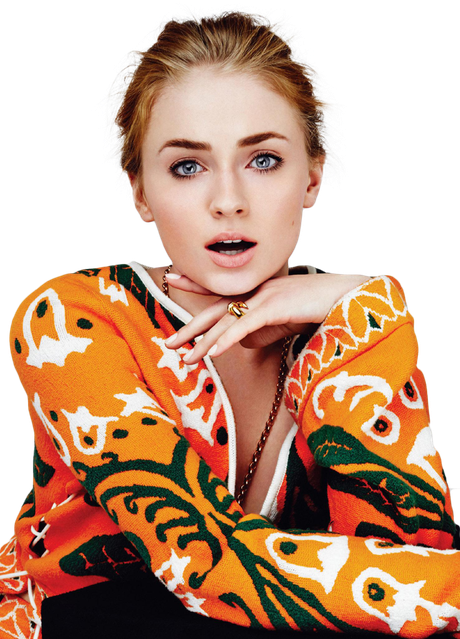 Sophie Turner Png File (black, beige, orange, white)