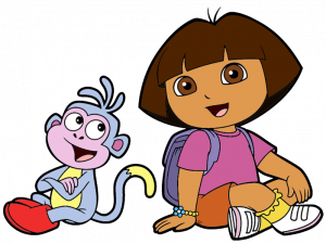 Dora The Explorer Png Image 300X225 (chocolate, maroon, white, black, salmon)