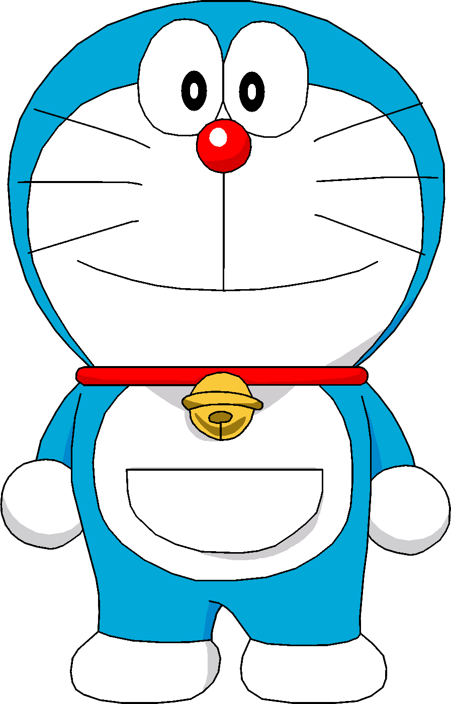 Doraemon Png File (white, black, lavender, red, greenish blue)