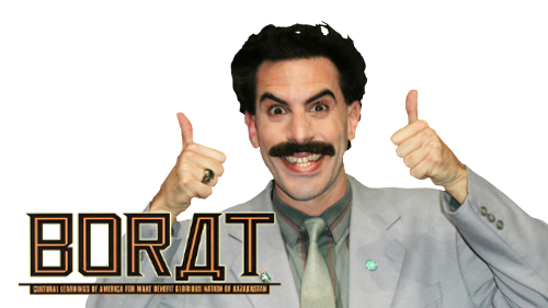 Borat Png File (black, silver)