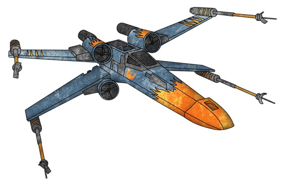 Force Awakens X Wing Starfighter Png Free Download (black)